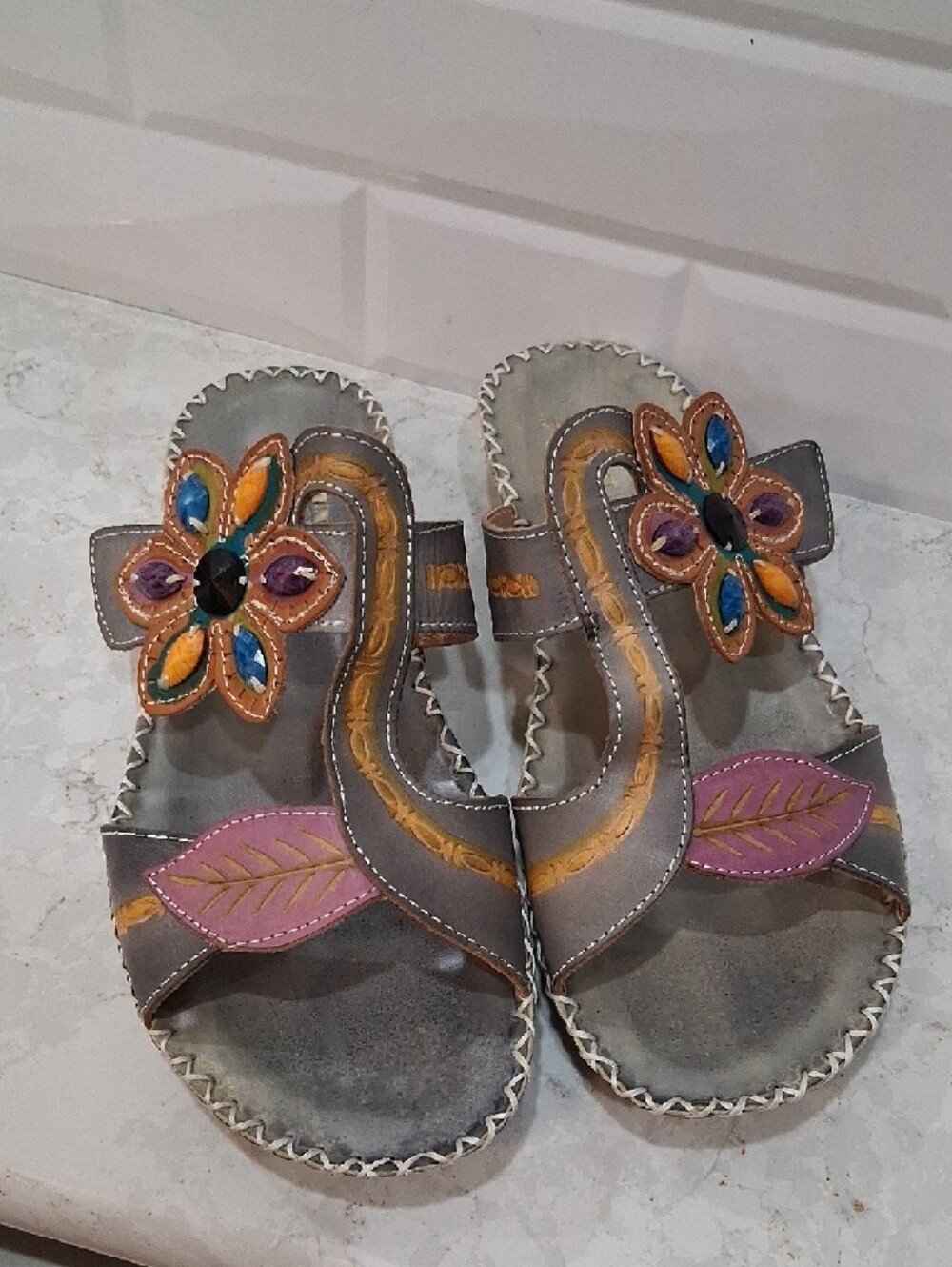 L'ARTISTE By SPRING STEP Leather Slip On Sandals